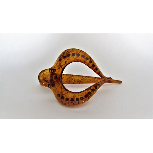 Generic Acrylic amber brown splatter paint alligator hair comb clip for medium thick, 8