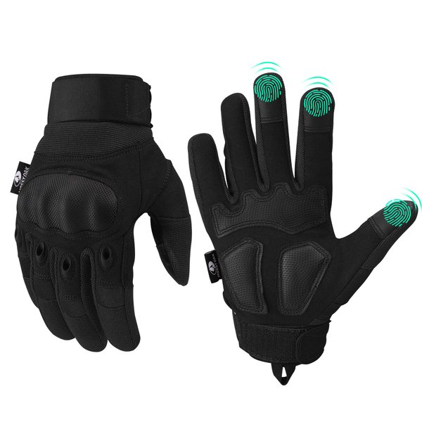 Mossy Oak Tactical Gloves, Touchscreen Airsoft Gloves with Hard Knuckle for Hunting, Paintball, Hiking, Camping, Climbing, Cycling, Motorcycle