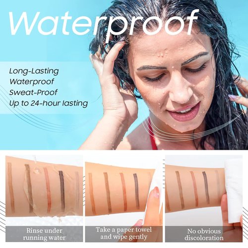 Eyebrow Pencil Microblading Eyebrow Pencil - Waterproof & Long - Lasting Eyebrow Pen for Beauty & Charming Eye Makeup With 4 Micro-Fork Tip | Stay on All Day | Vegan & Cruelty (Dark brown)