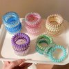 Wsiliana 6Pcs Hair Elastic Spiral Hair Candy Color Hair Circle for Women and Girls (003-Blue)