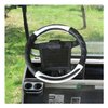 10L0L Golf Cart 14" Steering Wheel Cover for Club Car DS Precedent and Yamaha Models, Breathable Rubber Leather Materials,Good Texture Nice Look(Black White Color)