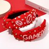 Game Day Headbands Accessories for Women Jeweled Football Knotted Headbands Red Field Spirit Day Accessories Outfits Sport Team Headwear Game Day Football Mom Accessories Tailgate Party Favors