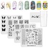 KADS Nail Stamping Plate Leaves Nature Template with Stamper Image Design Plates for Nail Art Decoration and DIY Nail Art 4 Plates