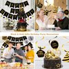 YEOCU 50th Birthday Decorations, Happy Birthday Banner with Honeycomb Balls, Gifts Hanging Swirl Streamers, Circle Dots Garland - Happy Birthday Party Decorations for Women Men (Black and Gold, 50th)