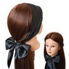 YANTAISIYU 2 Pcs Satin Edge Laying Scarf Hair Wrap Wigs Grip Band Wrapping Head Fashion Headband for Laying Lace Frontal Wigs Non Slip Hair Wrap Headband for Yoga, Makeup, Facial, Sport (Black)