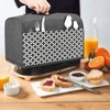 Yarwo 2 Slice Toaster Cover with Pockets and Top Handle, Nylon Toaster Cover Fits for Most Standard 2 slice Toasters, Gray with Grid