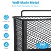 Estituent 2 Pack Metal Over Cabinet Organizer Storage No Drilling Lid Organizer Slim Space Kitchen|Bathroom Pantry Door Organizer Holder Bin Multi-Use Wall Door Basket with Double Adhesive Pads
