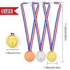 Pllieay 24 Pieces Plastic Winner Medals, Winner Award Medals, Gold Silver and Bronze Medals for Sports, Competition, Talent Show, Spelling Bee, Gymnastic Birthday Party Favors and Awards