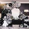 Black and Silver Balloons, Metallic Silver and Black Balloons Pearl Silver Confetti Balloons Black Silver Party Balloons Chrome Latex Balloons for Kids Adults Birthday Wedding Baby Shower Graduation