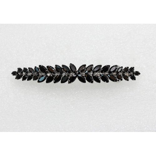 Faship Gorgeous Black CZ Crystal floral Hair Barrette Clip