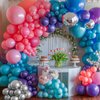 Pink Blue Purple Balloons, 12 Inchs Blue Pink Metallic Silver Cartoon Theme Balloons for Kids Birthday Hawaii Tropical Party Supplies Video Gaming Baby Shower Party Decorations