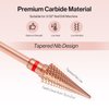 MelodySusie Professional Tapered Nib Nail Drill Bit, 3/32'' Carbide Tungsten Multi-function Bit, Suitable for Manicure Pedicure Cuticle Gel Polishing, Technicians Bit, Rose Gold, Series Bit-M, Fine