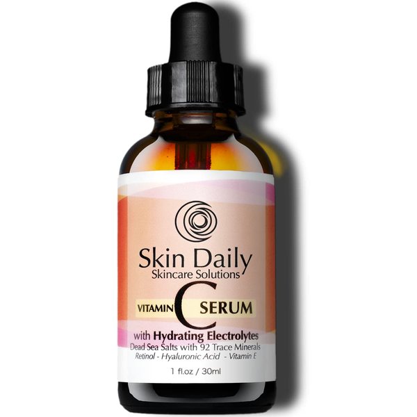 Antioxidant Vitamin C Serum for Face- Infused with Electrolytes, Hyaluronic Acid, Retinol - 1 oz
