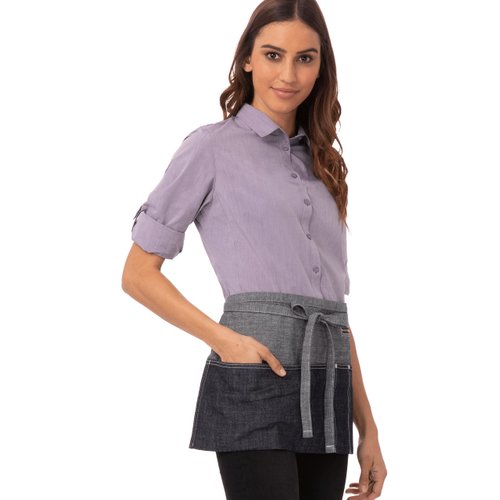 Chef Works Unisex Manhattan Waitress Apron, Indigo Blue, One Size