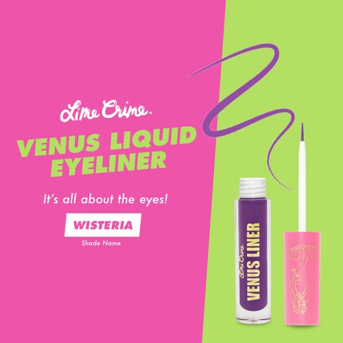 Lime Crime Venus Pigmented Liquid Eyeliner with Precision Brush, Wisteria (Vivid Purple) - Ultra Matte Water-Based Formula is Long-Lasting, Smudge-Proof & Quickly Dries - Vegan & Cruelty-Free