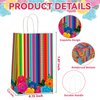 12pcs Mexican Fiesta Party Favor Bags Mexican Treat Bags Cinco De Mayo Candy Bag Floral Stripes Gift Goodie Bag for Flowers Birthday Party Taco Wedding Baby Shower Supplies Decorations 4.7*3.15*8inch