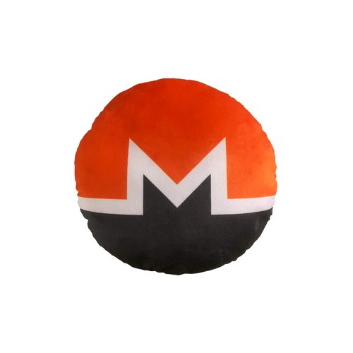 Monero Pillow - Round Stuffed Plush Crypto Pillow by BlockCraft.Shop XMR Plush Pillow