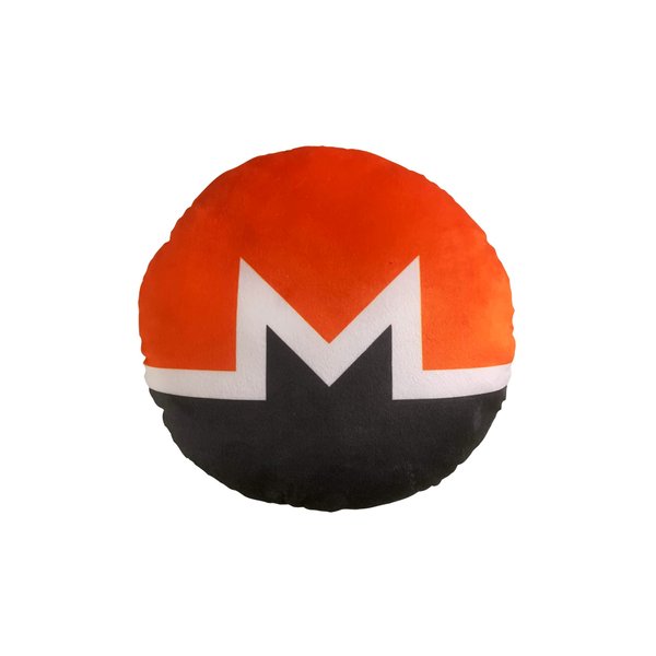 Monero Pillow - Round Stuffed Plush Crypto Pillow by BlockCraft.Shop XMR Plush Pillow