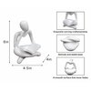 AMAHPSPE Thinker Statue Reading Women Figurine Abstract Art Sculpture Home Decor Modern White Decor Accents White Thinker Figurines for Living Room Shelves Bookshelf Office Shelf Desktop Decor