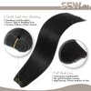Jerriess Sew in Hair Extensions Real Human hair, Silky Soft &Shiny Double Drawn Weft Hair Extensions human hair, Thick ends&Tangle Free Human hair extensions sew in,100g Straight Natural Black,18 inch