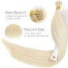 WENNALIFE U Tip Hair Extensions Human Hair, 50g 50s 20 Inch Platinum Blonde Remy Hair Extensions K Tip Hair Extension Real Human Hair Invisible Straight Keratin Hair Extensions