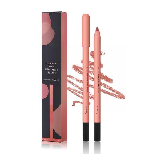 KISSIO Lip Liner,Creamy Lip Liner Pencil,Long Lasting Lip Liner with Sharpener,Matte Finish,Smooth and Soft,Non-Dry,Easy to Use,Cruelty free,0.02 oz(01#Touch me)
