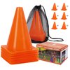 brooman 7 Inch Soccer Cones Sports Training Cones Field Marker for Soccer Football Basketball Practice Drills (Orange, 12 Pack)