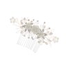 SAMKY Handmade Crystal Freshwater Pearl Flower Wedding Tiara Hair Comb T1084