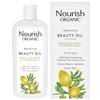 Nourish Organic Beauty Oil – Replenishing Body Oil with Moroccan Argan Oil, Pomegranate, Rosehip Oil & Vitamin E, 3.4 Oz + Washable Cotton Round.