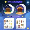 FLYAB 24PCS Make a Nativity Scene Stickers Ornament Craft Kit Christian DIY Nativity Stickers for Kids Religious Party Games Activities for Christmas Vacation Bible School Classroom Party Supplies