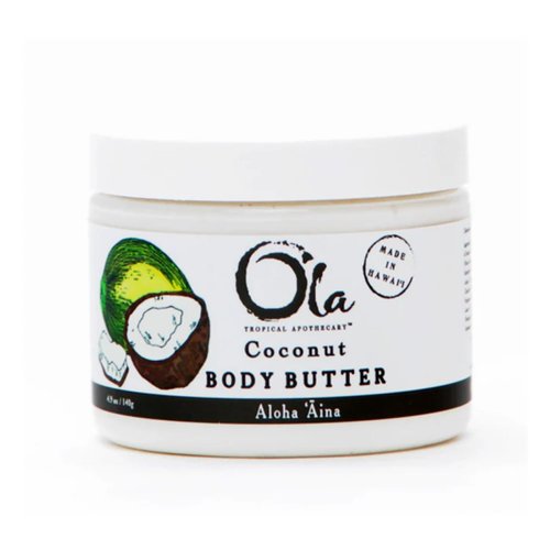 Tropical Apothecary Coconut Body Butter – Moisturizing with Pure Coconut Oil and Hawaiian Plant Extracts - Ideal for Dry Skin - 2.1oz