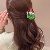 Christmas Hair Claw Clips for Women, Green Christmas Hair Clips Cute Xmas Hat Design Holiday Acrylic Hair Clamp Clips Nonslip Hair Barrette Clips Xmas Hair Accessories Cute Styling Jaw Clips 1Pcs