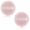 Sibba Loose Powder Puff 2 Pieces Round Velour Face Makeup Compact Body Container Setting Pressed Blending Foundation Cream Make Up Ribbon Strap Sponge Cushion Applicator (2 PCS Pink)