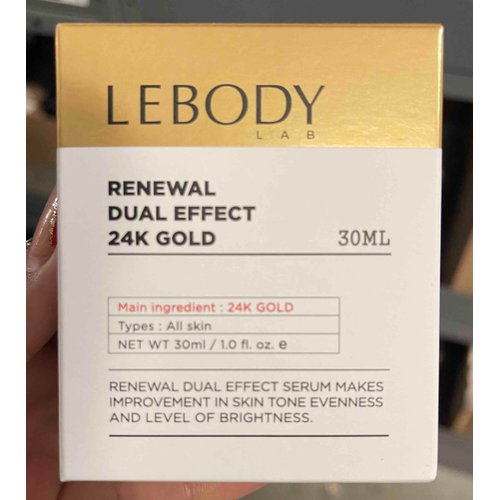 LEBODY Lab Renewal Dual Effect Serum 24k Gold - Face Serum with Niacinamide and Green Tea Extract - Targets Fine Lines for Smooth Skin - 1 oz