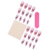 ANDGING Pink Press on Nails Coffin Short Ombre Fake Nails with Glue Acrylic Gold Curved Glue on Nails with Designs Classy Gel Manicure Glitter False Nail for Women Girls Stick ons Nails for Wedding