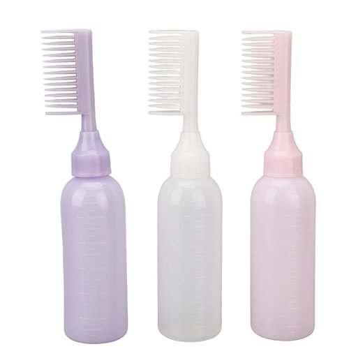 3 Pcs Root Comb Applicator Bottle Simple with Graduated Scale Design Hair Dye Dispensing Bottle H...