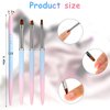 3Pcs Nail Polish Clean Up Brush Set, Round&Angled Manicure Nail Brushes for Cleaning Nail Art Polish Remover Brush Professional Nail Detail Brush Nail Painting Tool for Nail Art Design