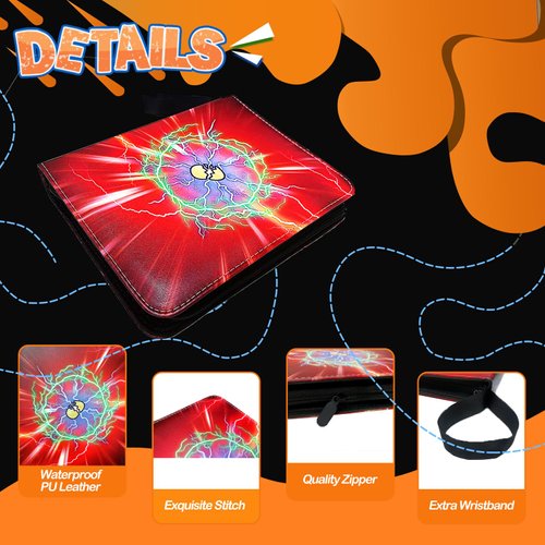 Card Binder with 400 Pockets, 50 Removable Sleeves, Trading Card Collector Zipper Album Holder