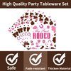My First Rodeo Plates and Napkins Party Supplies 96PCS 1st Cowgirl Birthday Party Decorations Western Cowgirl Rodeo Disposable Tableware Set Serve 24 Guests