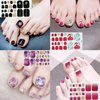 DANNEASY 20 Sheets Toe Nail Stickers Full Nail Wraps Self Adhesive Toenail Polish Strips Toes Nail Stickers Toenail Stickers Polish Manicure Sticker with Nail File, Cuticle Stick