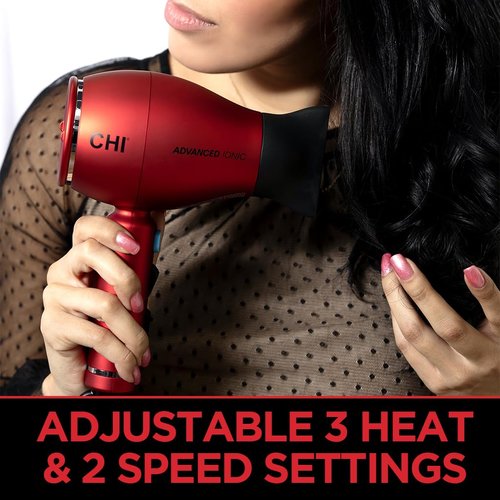 CHI 1875 Series Advanced Ionic Compact Hair Dryer, Blow Dryer For Ultra-Fast Hair Drying, Reduces Frizz & Increases Shine, 3 Heat + 2 Speed Settings, 16 Oz