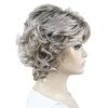 Aimole Synthetic Wigs Women's Curly Ends Short Fiber Wig With Layered Bangs(48T Light Gray with Dark Root)