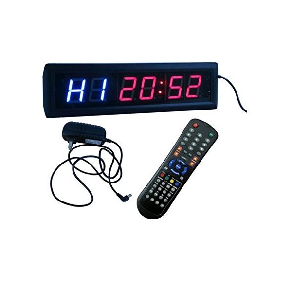 BESTLED Interval Timer Stopwatch Wall Clock w/IR Remote Control(14"x4"x1.5")