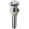 Polished Chrome Pop Up Sink Drain without Overflow, Bathroom Faucet Vessel Vanity Sink Drain Stopper