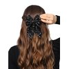Radhu & Kabby Hairbow For Girls | Trendy Bow Tie Clip | Fancy & Stylish | Anti-Hair Fall Hairclips | Same Product As Pic | Shiny Sequin Hair Bow | Black Color | Pack of 1