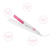 2 in 1 Mini Hair Straightener, US Plug, Ceramic Tourmaline Plate, Beauty Flat Iron Heating Curler Small Lightweight Portable Mini Flat Iron Curler for Home (White)