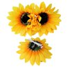 Sunflower Hair Clips and Barrettes for Women and Girls - 3Pcs Yellow Clips for Hair Styling, Christmas Party Hair Accessories