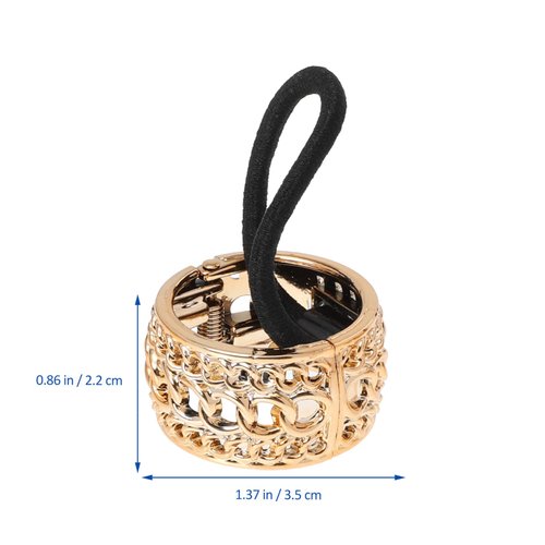 Lurrose Gold Ponytail Cuff Accessory - Punk Gothic Elastic Hair Tie Band with Hair Rope (6 Pcs)
