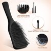 SHINLEA Detangler Hair Brush for Wet & Dry Hair, No Tangle Wave-shaped Soft Bristle Hairbrush for Reduces Breakage, Lightweight Travel Brush Detangling All Hair Types, Black