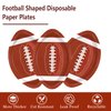 QIYANPAX 50Pcs Football Shaped Disposable Paper Plates Football Plates Football Party Supplies for Football Party Decorations Gameday Tailgate Party Decorations